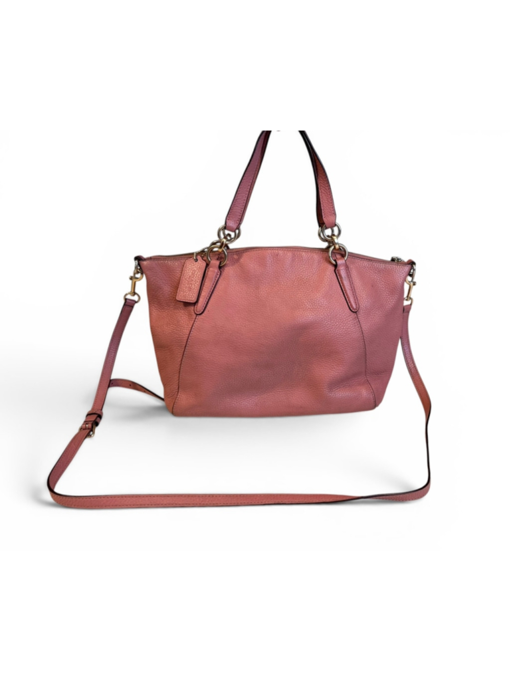 Coach F31077 Pink Pebbled Leather Crossbody Satchel Tote Purse Shoulder Bag 2018 - Picture 2 of 11